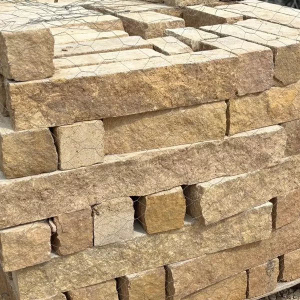 Tan Leuders Chopped Rock in Houston, Texas | Limestone Cut Stone